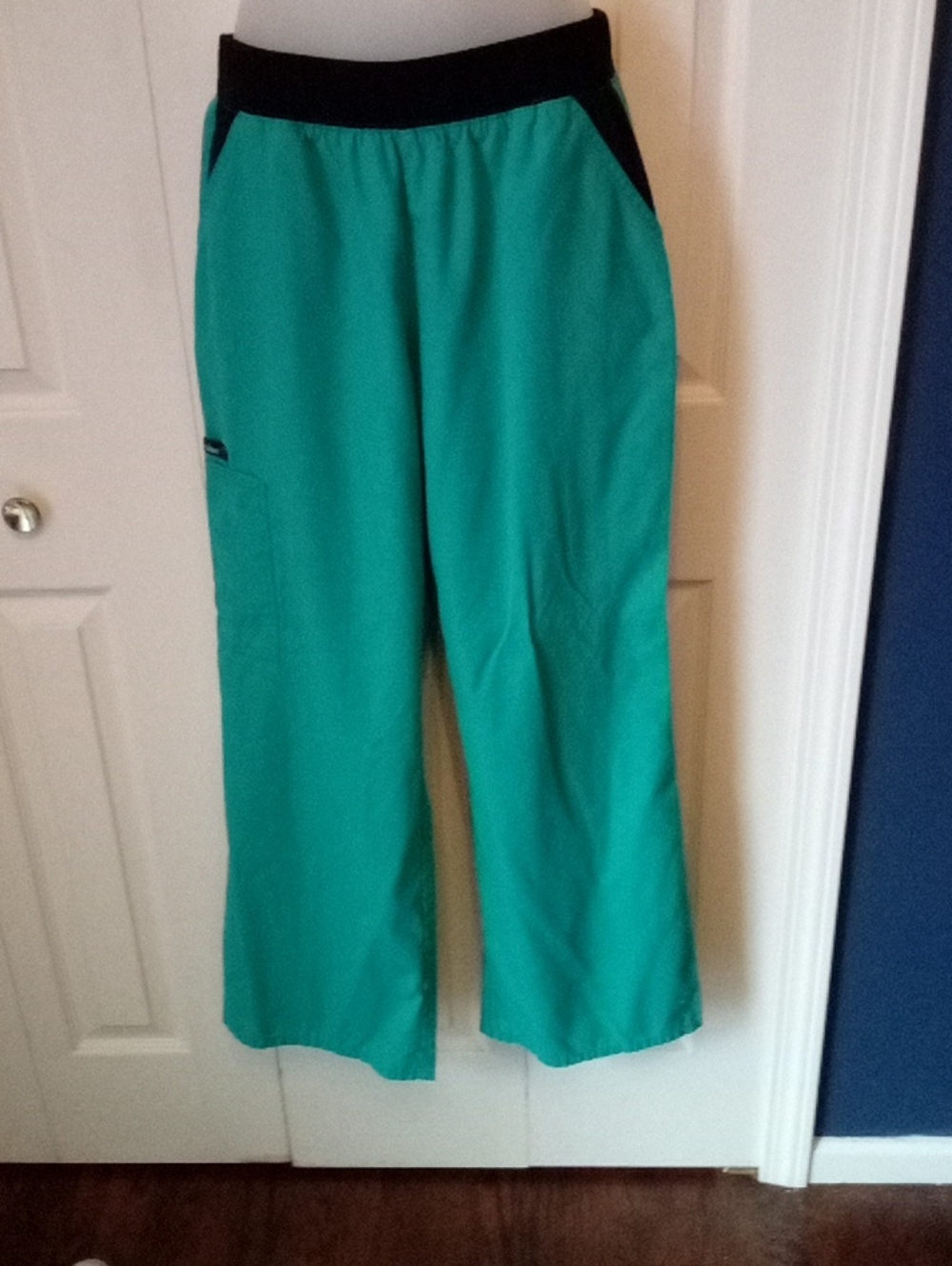 Cherokee Women's Teal Elastic-Waist Scrub Pants Size M
